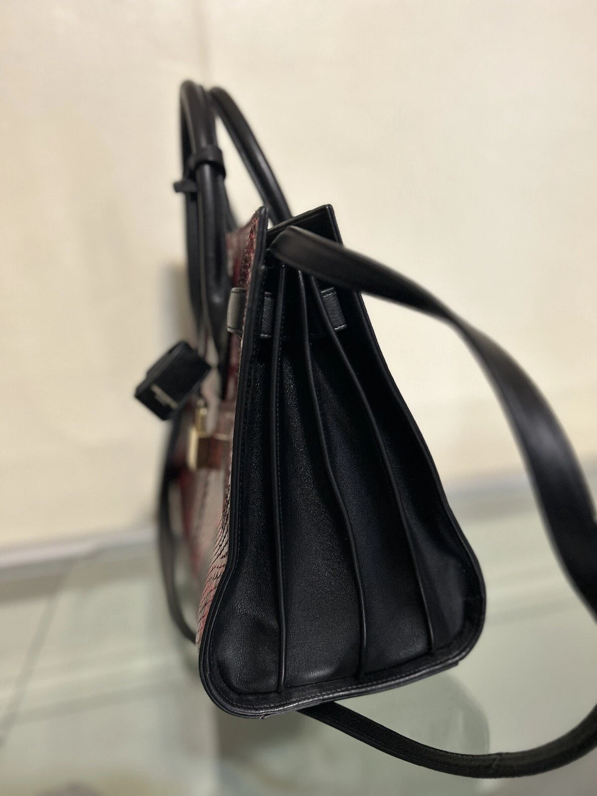 SAINT LAURENT (YSL) Borsa Saint Laurent Sac Dejour in pitone