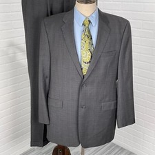 Calvin Klein Suit Men 44 38Wx32L Gray Blue Plaid Wool Union Canada
