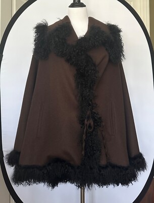 コート FENDI Woman Coat Brown FXX775AUM2 F0QB8 Women's AUTHENTIC Fendi Coat/ Jacket With Fur Size M-L Color