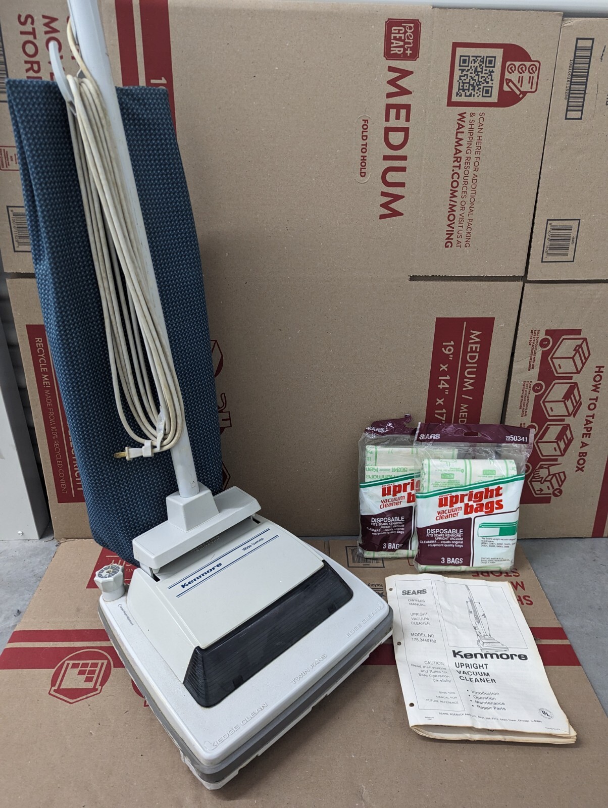 Rare Vintage Sears Kenmore Upright Vacuum Cleaner W/ Bags & Manual