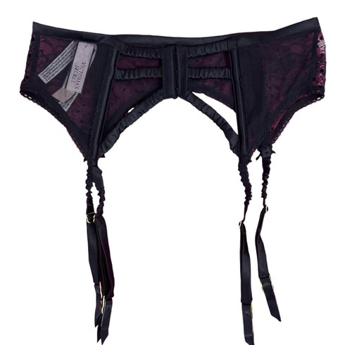Victoria’s Secret Dream Angels Black Dot Mesh Lace Garter Belt Lingerie XS/S - Picture 3 of 6