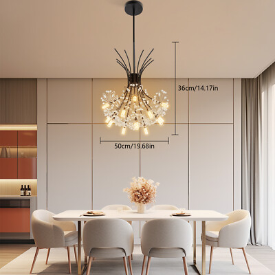 Modern LED Crystal Glass Pendant Lamp Elegant Chandelier Ceiling Light 13 Lights
