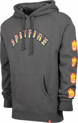  Spitfire Hoodie Old und Bighead Fill Sleeve Hoodie Grey Yell