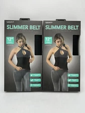 2 PACK FORMFIT 12" Slimmer Band Waist Trainer Tummy Shaper SMSB-1007-BK BLACK 40