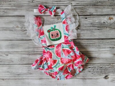 1st Birthday Outfit Little Girl Watermelon Outfit Toddler Baby