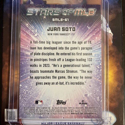 2024 Topps Update Series - Stars of MLB #SMLB-61 Juan Soto - Picture 2 of 2