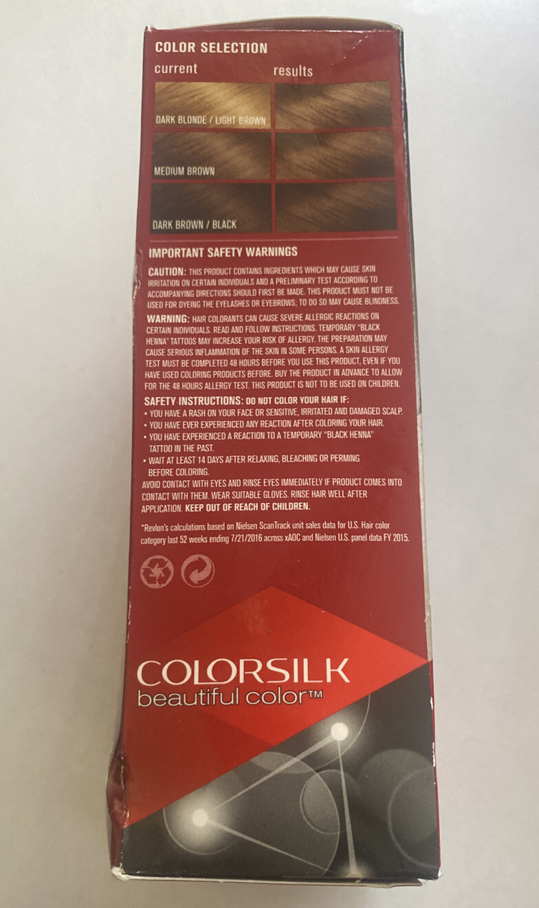 Revlon ColorSilk 3D Hair Color 51 Light Brown 100%Gray Coverage
