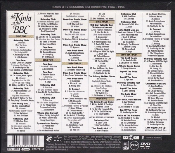 Kinks,the - At The BBC - Radio & TV Sessions And Concerts: 1964-1994 - 5CDs+1DVD - Bild 2 von 2