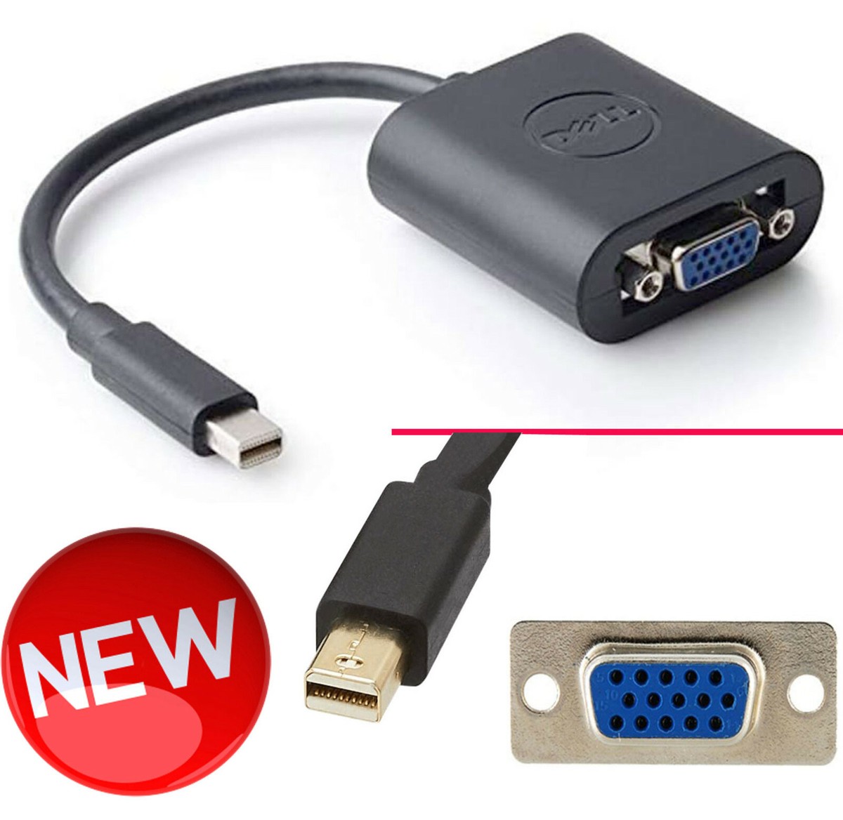 Dell 0PNKVT Adapter Cable Mini Display Port mDP to VGA Lenovo P50 P70 X1  V177