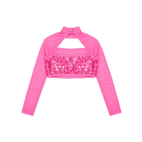 Kids Girls T-Shirt Gymnastics Dance Wear Hip-Hop Crop Top Stage Performance - Picture 48 of 77