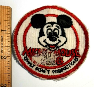 レトロ プロダクション ミッキーマウス バッチ MICKEY MOUSE CLUB - Walt Disney Productions Circular Vintage Patch