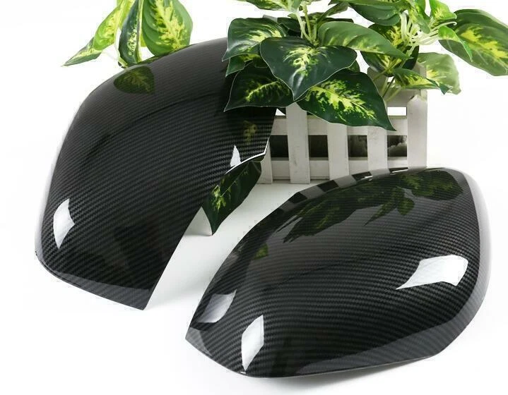 Tapa de cubierta de espejo retrovisor lateral de fibra de carbono para Infiniti QX80 2014-2024 Foto 3 de 4