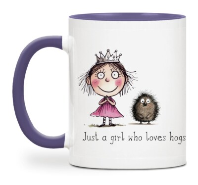 Skurril Just A Girl Who Loves Igel Keramiktasse Geschenk Spaß Liebe