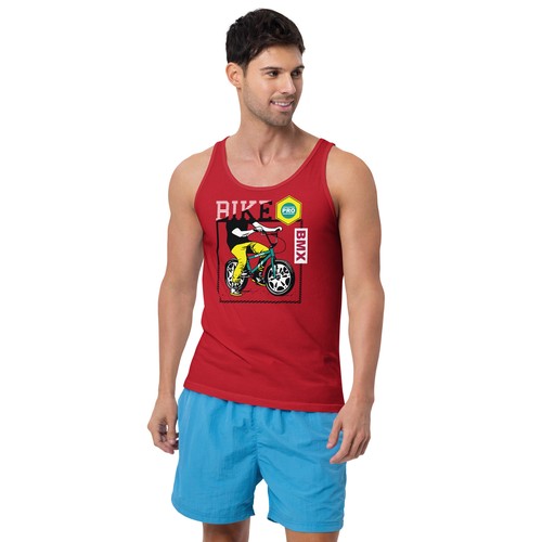BMX Bike Rider Graphic Tank Top | Retro Unisex Cycling Shirt Gift Idea - Picture 5 of 19