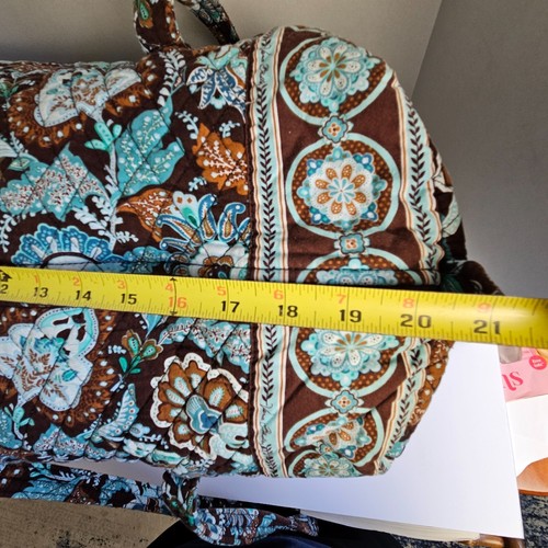 Vera Bradley Java Blues 20"x10"x10" Original Weekend Blue Brown Duffle Bag - Bild 10 von 15
