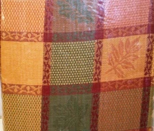 Cotton Park Cottage Tablecloth ~ Maple Leaves Jacquard ~ 70" Round NEW
