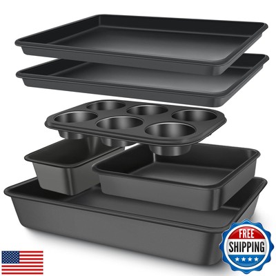 Baking Pans Set, Nonstick Bakeware Sets, Oven Pans for Cooking, AIVIKI 6 Piec