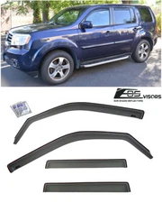 EOS For 09-15 Honda Pilot | IN-CHANNEL Smoke Tinted Side Window Visors Deflector
