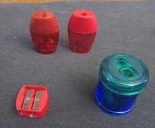 Assortment of 4 Pencil Sharpeners, One Barrel, Two Staples
