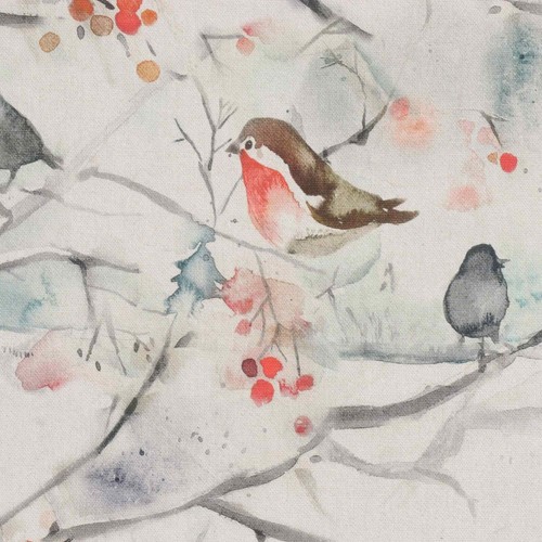 Voyage Maison Snowy Song White Fabric | 100% Cotton | Curtains Crafts Cushions - 第 1/7 張圖片
