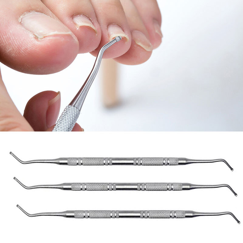 Stainless Steel Ingrown Correction Pedicure Tool Dual End Toenail Clean Stick.