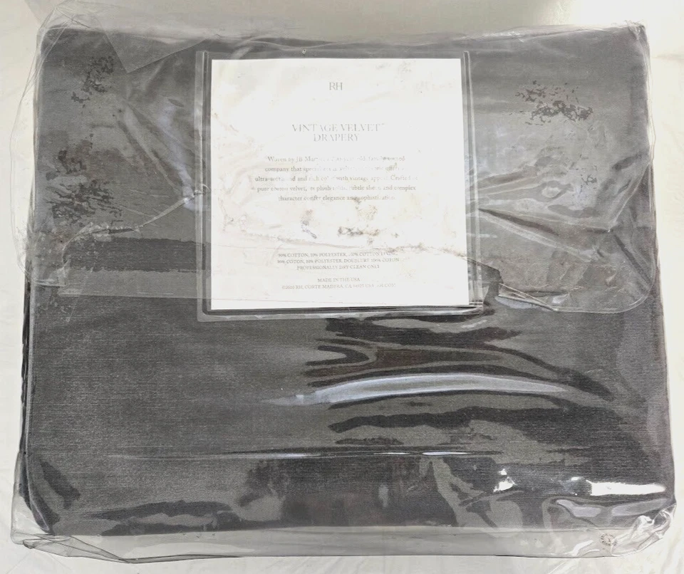 Карман для винтажного бархатного драпировочного удилища Restoration Hardware 1 драпировка 50 x 84 дюйма никель - Изображение 2 из 3