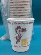Vintage Bob's BIG BOY, "Un-Used", Styrofoam Coffee Cup Lot Of 36 NOS