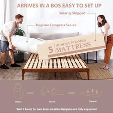 5 Inch Twin Mattress, Gel Memory Foam Mattress in a Box, Medium Comfort