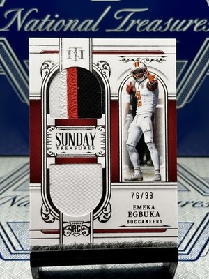 2025 National Treasures Emeka Egbuka Sunday Treasures Dual-Patch MEM,#/99    
