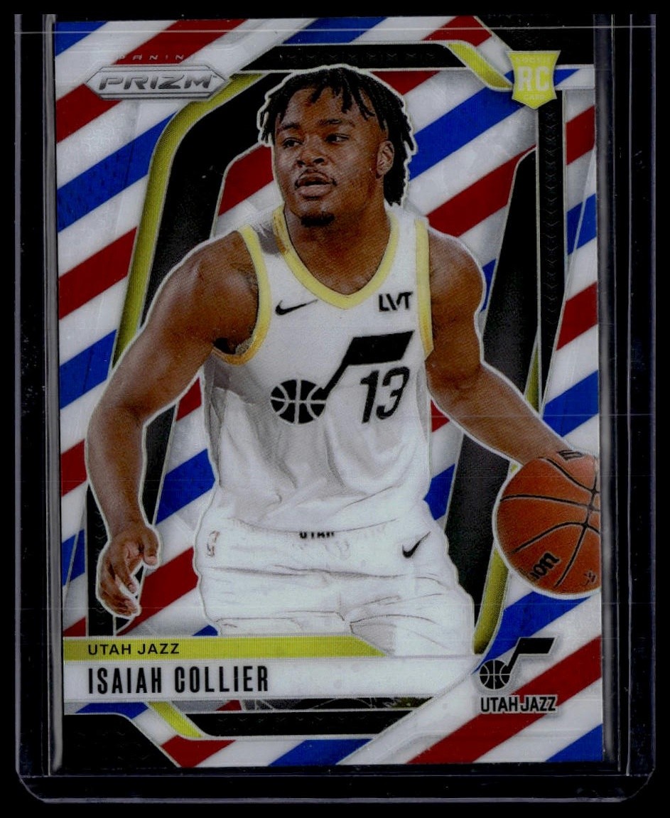 2024-25 Panini Prizm #227 Isaiah Collier Prizms Red White and Blue