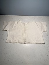 Vintage Short Infant Flannel Bed Jacket Handmade Rosettes