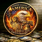 250th Anniversary America Coin 1776-2026 Eagle Liberty Patriotic Medal