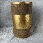 Mid Century Hollywood Regency Gilt Heavy Metal Waste Paper Basket Umbrella Stand
