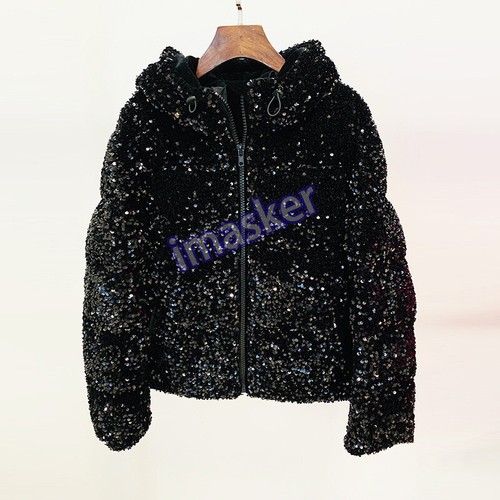 Doudoune courte en duvet de canard blanc pailleté velours BLING BLING mode hiver - Photo 4/16