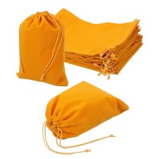 12 Pcs Velvet Drawstring Bag 6.7 x 9" Jewelry Pouches Gift Bags, Orange