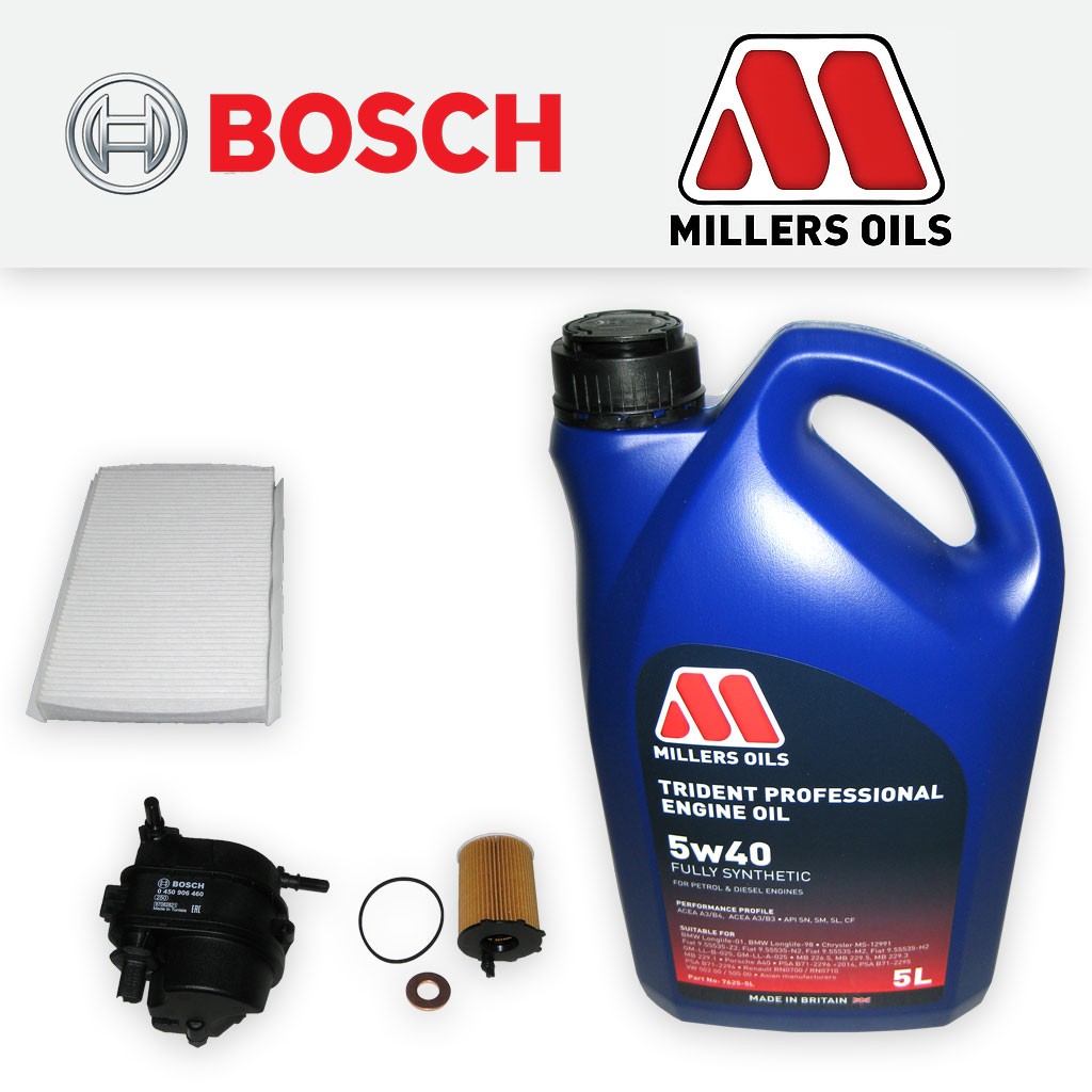 SERVICE KIT for PEUGEOT 307 1.4 HDI OIL FUEL CABIN FILTERS +5w40 OIL (2001-2005)
