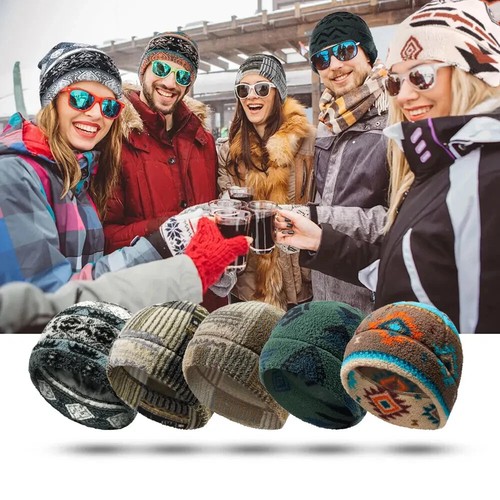 Gorro Grueso Cálido Polar Sombrero Invierno Gorra Esquí A Prueba de Viento Calavera Sombreros para Hombres Mujeres - Imagen 8 de 50