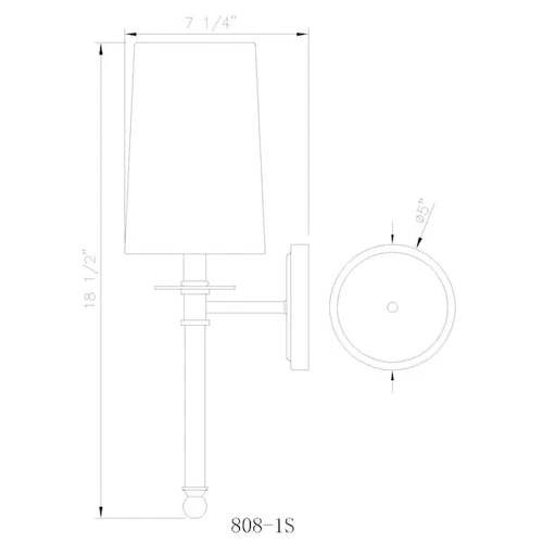 Z-LITE 808-1S-BN Mila 1 Light Wall Sconce, Brushed Nickel & White - Picture 5 of 8