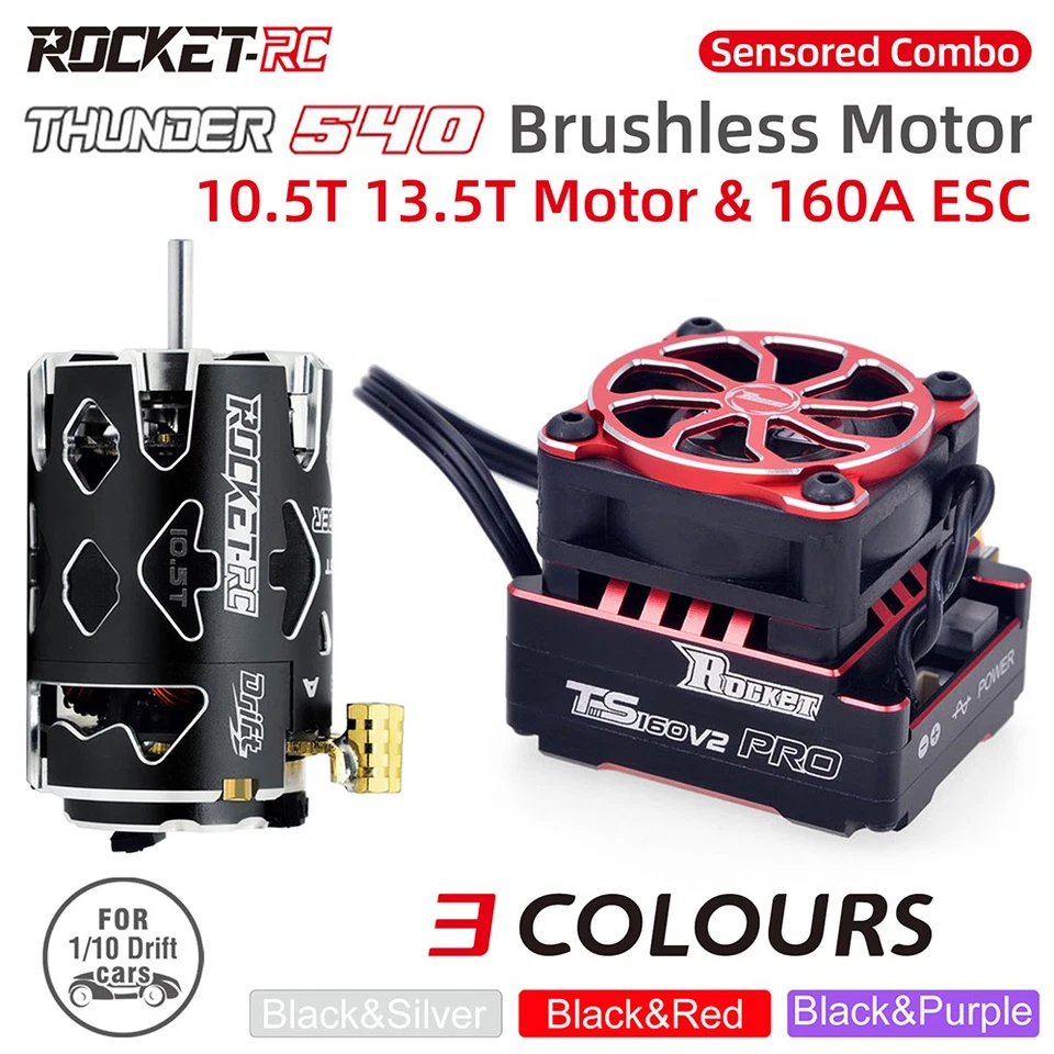 Rocket-RC Thunder 540 Sensored Brushless Motor & TS160A ESC 2S für 1/10 RC Car - Bild 2 von 4