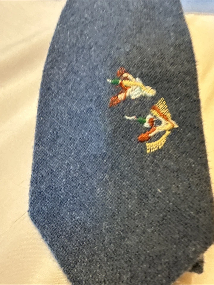 Corbata Bench Mark Vintage Azul Bordado Pato Imagen Poli/Lana/Acrílico Mezcla Foto 3 de 4