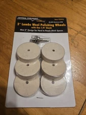 CENTRAL PNEUMATIC 2 in. Lambs Wool Polishing Wheels, 6 Piece- Item 95993