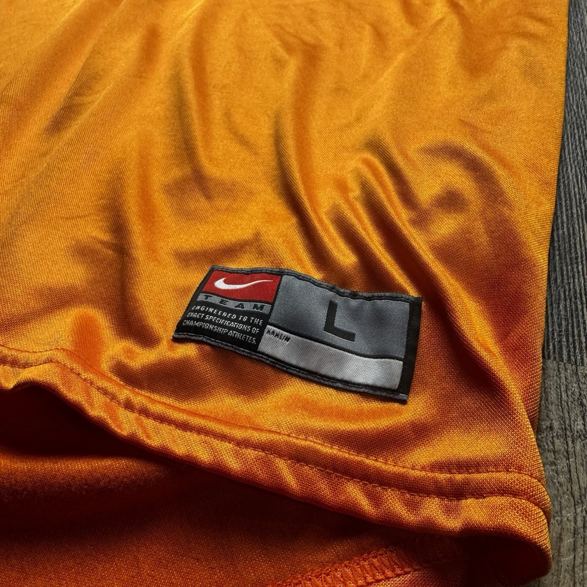 【週末セール】90s nike 太陽 オレンジ 変型デザイン ゲームシャツ Vintage Nike Jersey Goalkeeper Size Large Orange And Black Retro