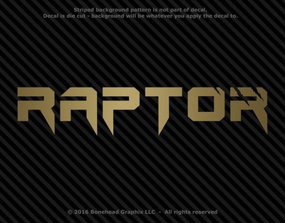 Raptor Text Vinyl Decal Window Sticker - 30 Colors