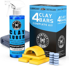 Car Clay Bars Auto Detailing Kit Lubricant Spray Bottle Microfiber Towel