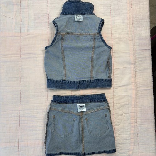 VGUC Barbie Denim Vest and Skirt Set, Girls Vest Sz 6/6x, Skirt Sz 5, Stretch - Picture 19 of 19
