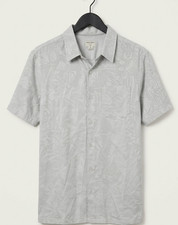 O'Neill Hawaiian Tropical Shirt Men's M Fog Palm Button Up Surf NWT