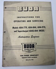 Vtg Buda Operatingservice Manual 6da-779-844-970 Supercharged 6das-844 Diesel Vtg Buda Operatingservice Manual 6da-779-844-970 Supercharged 6das-844 Diesel