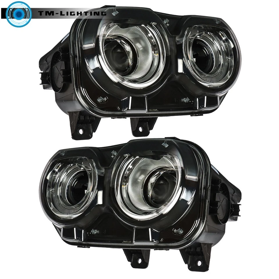 Par de faros halógenos LED DRL para Dodge Challenger 2015 2016 2017 18 Foto 3 de 4