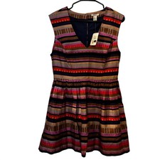 Forever 21 Dress Large NWT Multi Color Juniors Fit & Flare Striped Sleeveless