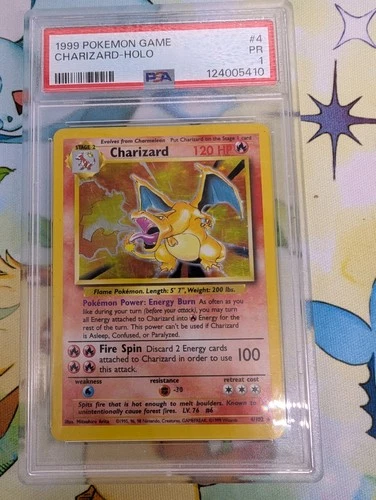 PSA 1 PR 1999 Base Set Charizard 4/102 Holo Foil Pokemon WOTC Unlimited